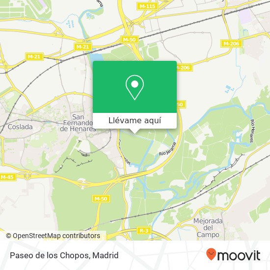 Mapa Paseo de los Chopos