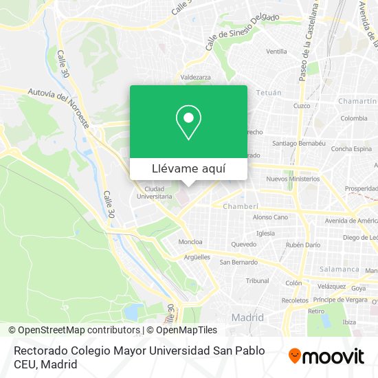Mapa Rectorado Colegio Mayor Universidad San Pablo CEU