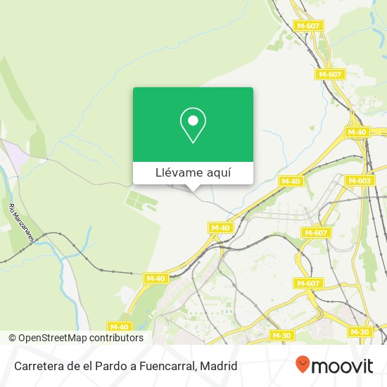 Mapa Carretera de el Pardo a Fuencarral