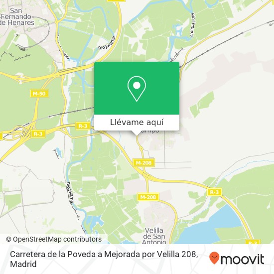 Mapa Carretera de la Poveda a Mejorada por Velilla 208