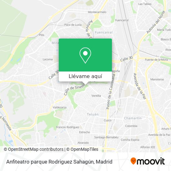 Mapa Anfiteatro parque Rodriguez Sahagún