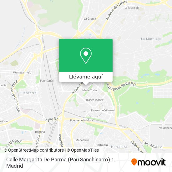Mapa Calle Margarita De Parma (Pau Sanchinarro) 1