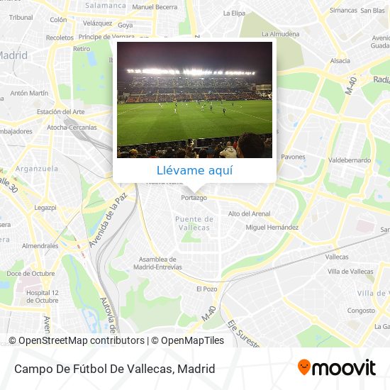 Mapa Campo De Fútbol De Vallecas