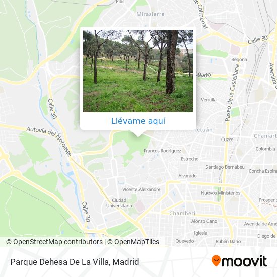 Mapa Parque Dehesa De La Villa