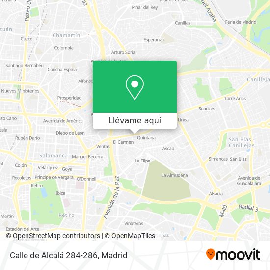 Mapa Calle de Alcalá 284-286