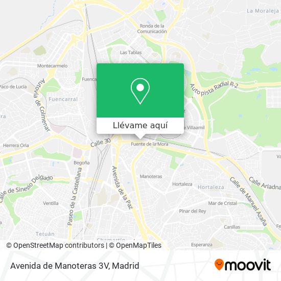 Mapa Avenida de Manoteras 3V