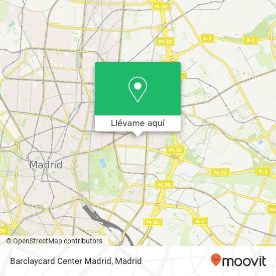 Mapa Barclaycard Center Madrid