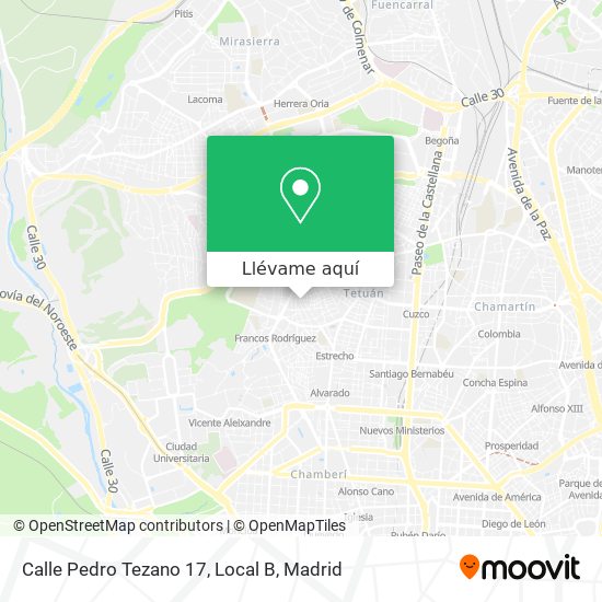 Mapa Calle Pedro Tezano 17, Local B