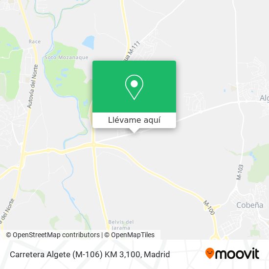 Mapa Carretera Algete (M-106) KM 3,100