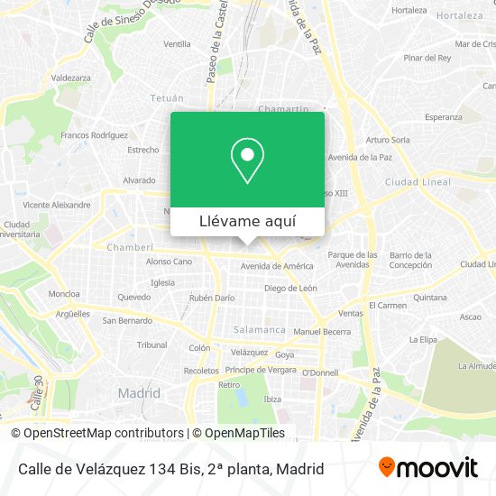 Mapa Calle de Velázquez 134 Bis, 2ª planta