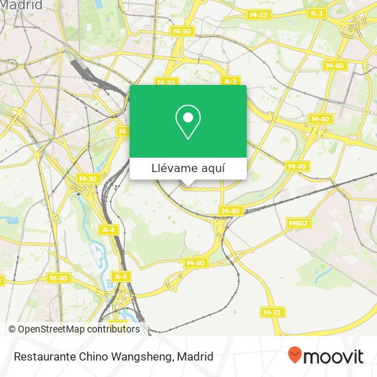 Mapa Restaurante Chino Wangsheng, Avenida de Pablo Neruda 28018 Palomeras Bajas Madrid