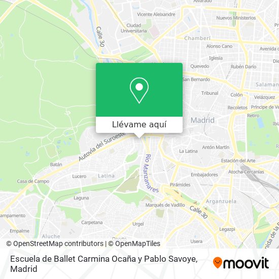 Mapa Escuela de Ballet Carmina Ocaña y Pablo Savoye