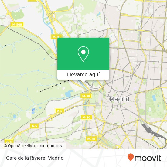 Mapa Cafe de la Riviere, Paseo de la Florida, 47 28008 Casa de Campo Madrid