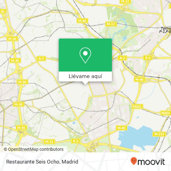 Mapa Restaurante Seis Ocho, Calle Albasánz, 68 28037 Simancas Madrid