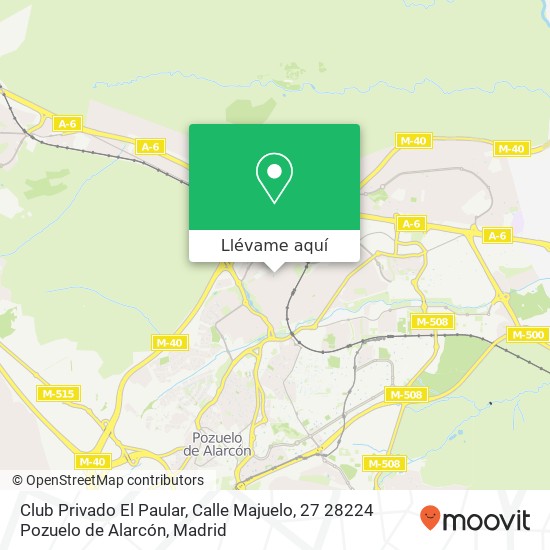 Mapa Club Privado El Paular, Calle Majuelo, 27 28224 Pozuelo de Alarcón