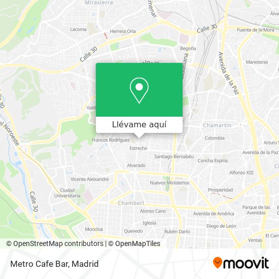 Mapa Metro Cafe Bar