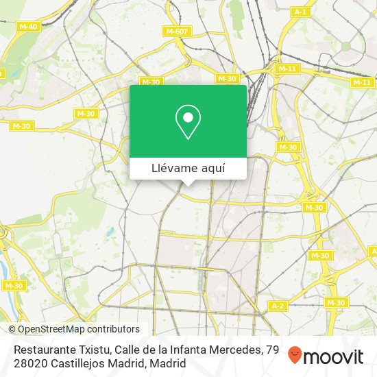 Mapa Restaurante Txistu, Calle de la Infanta Mercedes, 79 28020 Castillejos Madrid