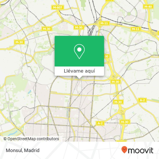 Mapa Monsul, Calle del Padre Damián 28036 Nueva España Madrid