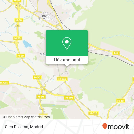 Mapa Cien Pizzitas, Avenida Príncipe de Asturias 28221 Majadahonda