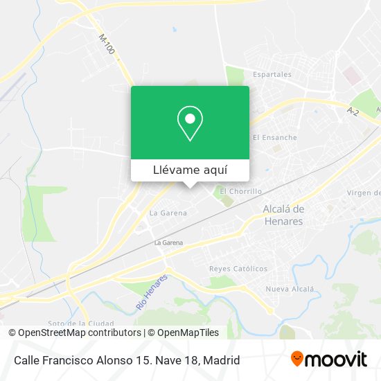 Mapa Calle Francisco Alonso 15. Nave 18