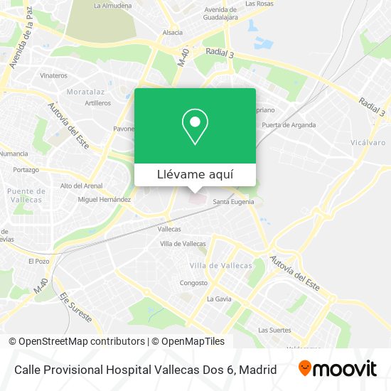 Mapa Calle Provisional Hospital Vallecas Dos 6