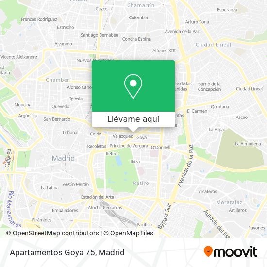 Mapa Apartamentos Goya 75