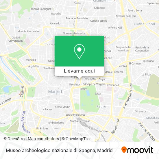 Mapa Museo archeologico nazionale di Spagna