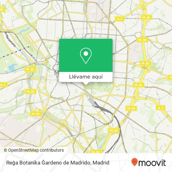 Mapa Reĝa Botanika Ĝardeno de Madrido