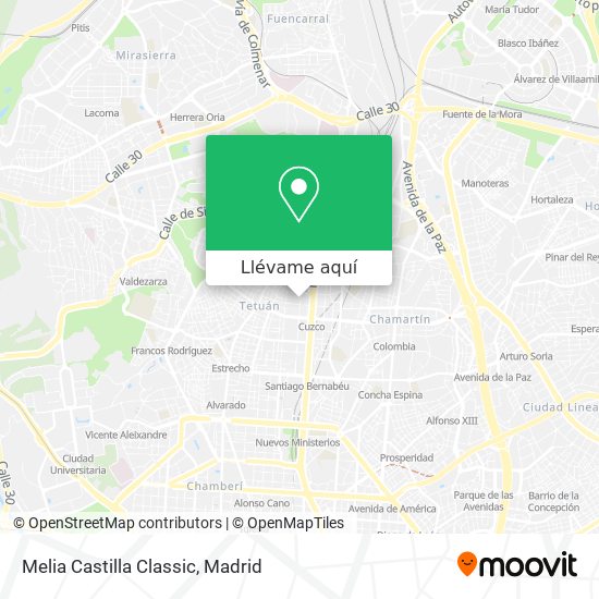 Mapa Melia Castilla Classic