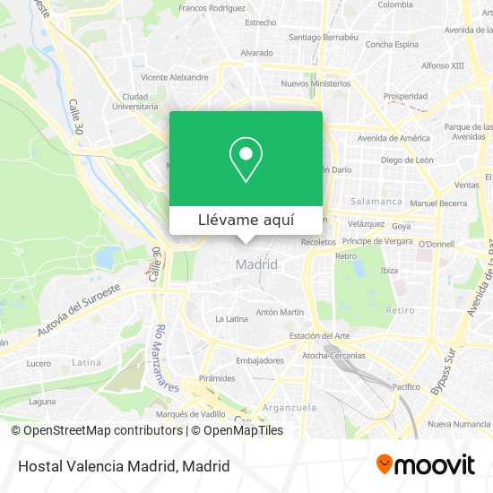 Mapa Hostal Valencia Madrid