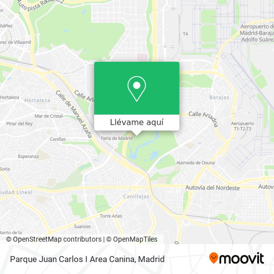 Mapa Parque Juan Carlos I Area Canina