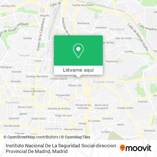 Mapa Instituto Nacional De La Seguridad Social-direccion Provincial De Madrid