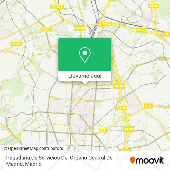 Mapa Pagaduria De Servicios Del Organo Central De Madrid