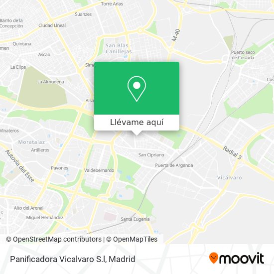 Mapa Panificadora Vicalvaro S.l