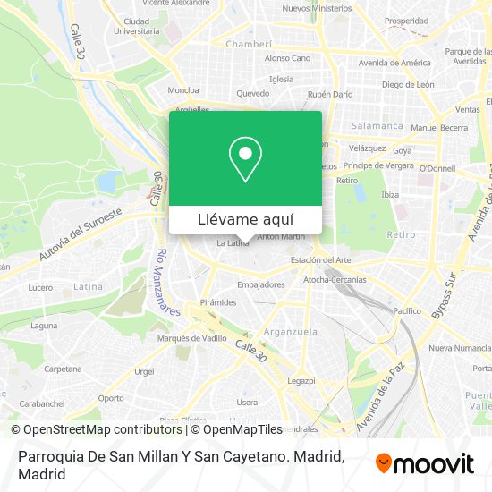 Mapa Parroquia De San Millan Y San Cayetano. Madrid