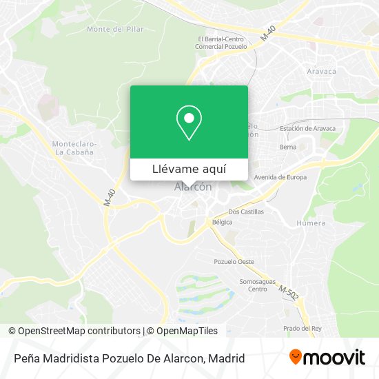 Mapa Peña Madridista Pozuelo De Alarcon