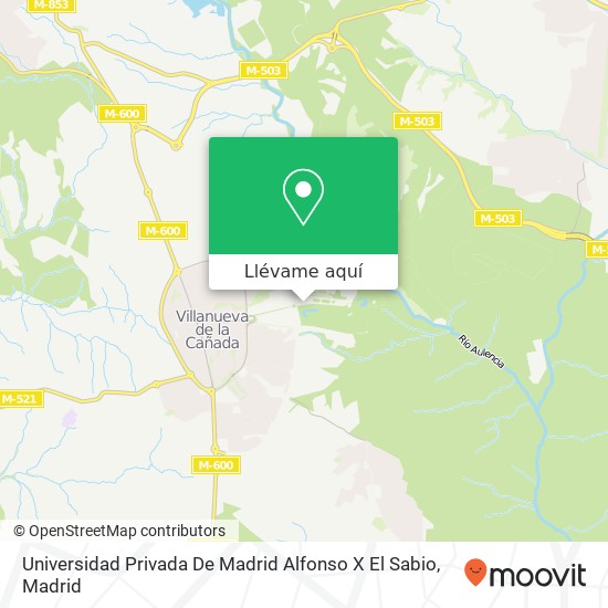 Mapa Universidad Privada De Madrid Alfonso X El Sabio