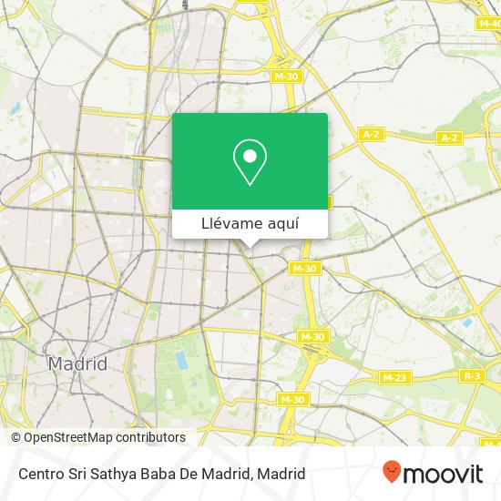 Mapa Centro Sri Sathya Baba De Madrid