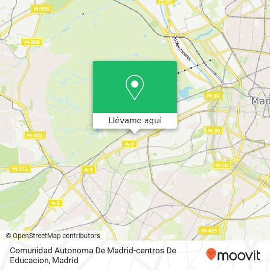 Mapa Comunidad Autonoma De Madrid-centros De Educacion