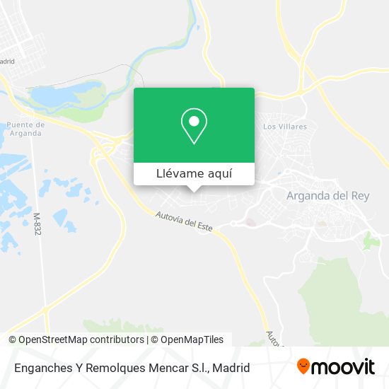 Mapa Enganches Y Remolques Mencar S.l.