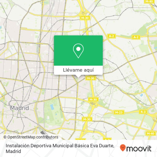 Mapa Instalación Deportiva Municipal Básica Eva Duarte