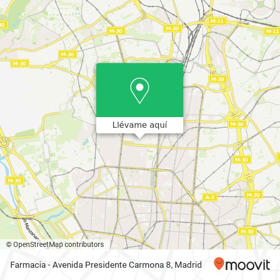 Mapa Farmacia - Avenida Presidente Carmona 8