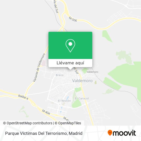 Mapa Parque Víctimas Del Terrorismo