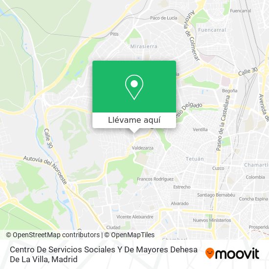 Mapa Centro De Servicios Sociales Y De Mayores Dehesa De La Villa