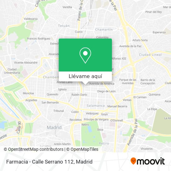Mapa Farmacia - Calle Serrano 112