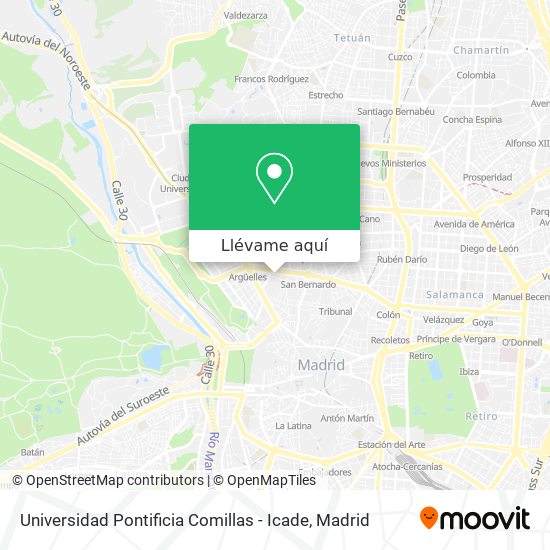 Mapa Universidad Pontificia Comillas - Icade