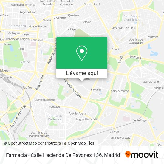 Mapa Farmacia - Calle Hacienda De Pavones 136