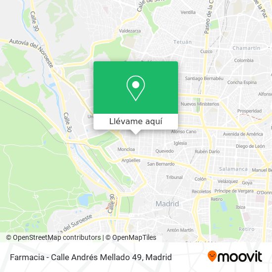 Mapa Farmacia - Calle Andrés Mellado 49