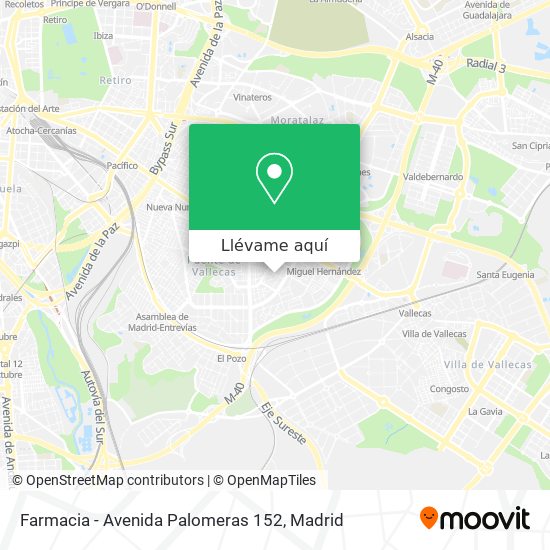 Mapa Farmacia - Avenida Palomeras 152