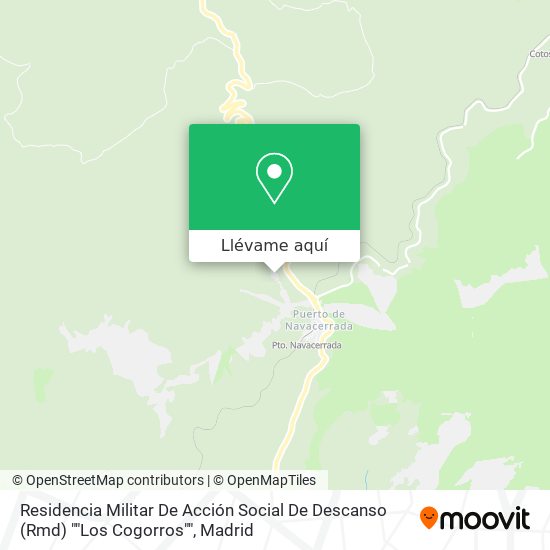 Mapa Residencia Militar De Acción Social De Descanso (Rmd) ""Los Cogorros""